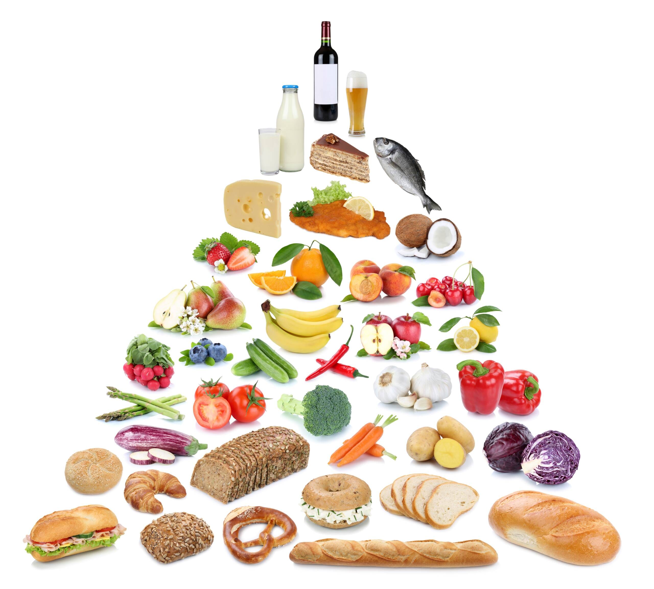 food pyramid healthy eating fruits vegetables fruit collection isolated scaled