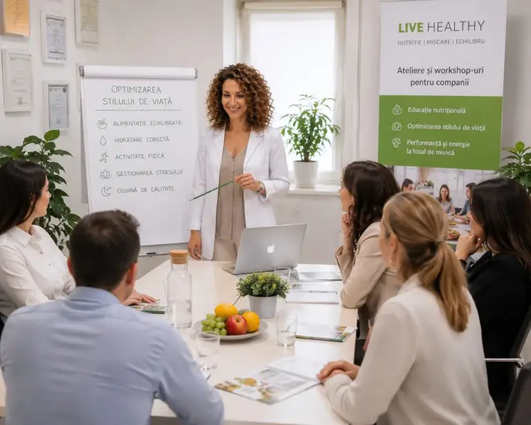 Workshop de nutriție pentru companii și optimizarea stilului de viață